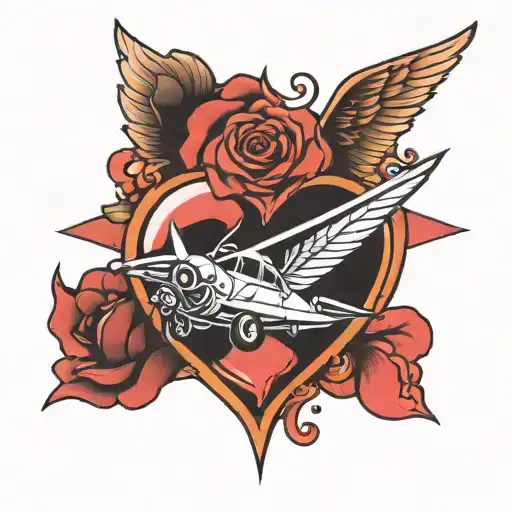 plane faith heart faith tattoo design idea