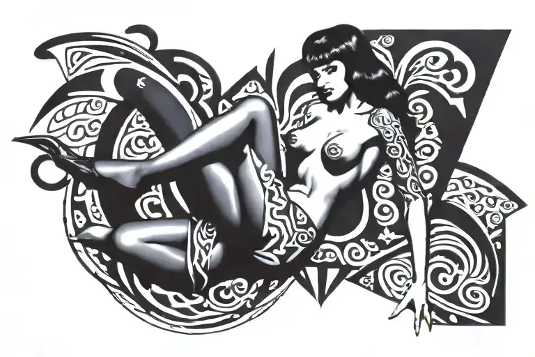 betty page fully nude pin tattoo design idea