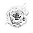 Rose with fire tattoo design idea