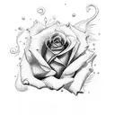 Rose with fire tattoo design idea