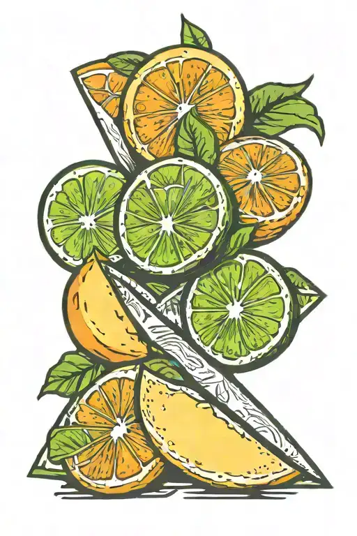 lemon wedge Orange wedge and lime wedge  tattoo design idea