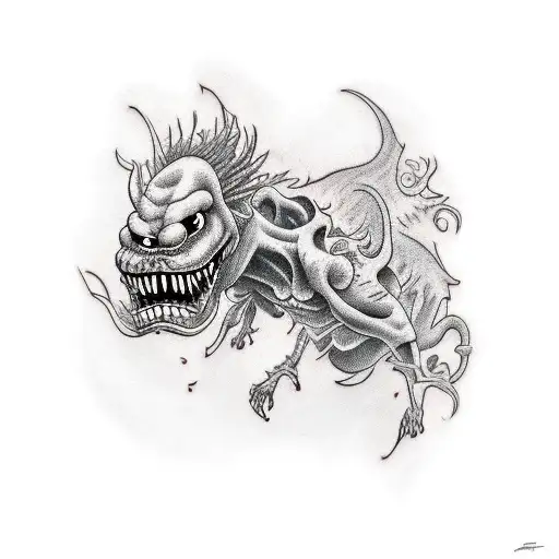 fart monster tattoo design idea