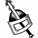 shield, helmet, sword, belt, bible tattoo design idea