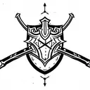 shield, helmet, sword, belt, bible tattoo design idea