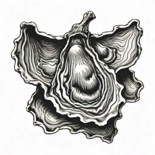 oyster shell tattoo design idea