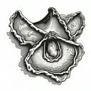 oyster shell tattoo design idea