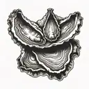 oyster shell tattoo design idea