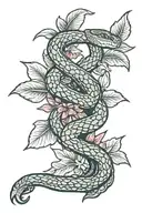 snake branch tattoo design idea