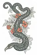 snake branch tattoo design idea