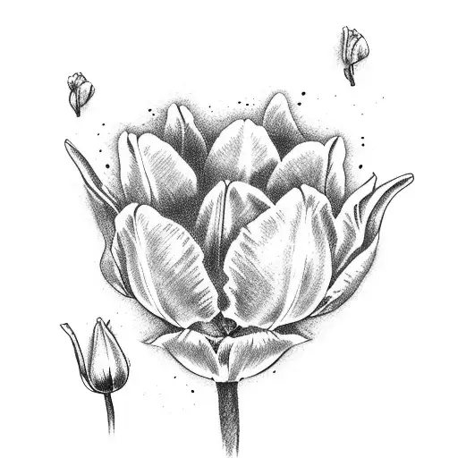 small tulips represents something dutch tattoo design idea