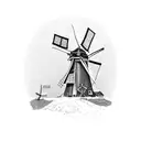dutch windmill tattoo design idea