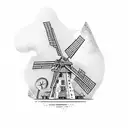 dutch windmill tattoo design idea