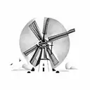 dutch windmill tattoo design idea