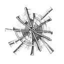 dutch windmill tattoo design idea