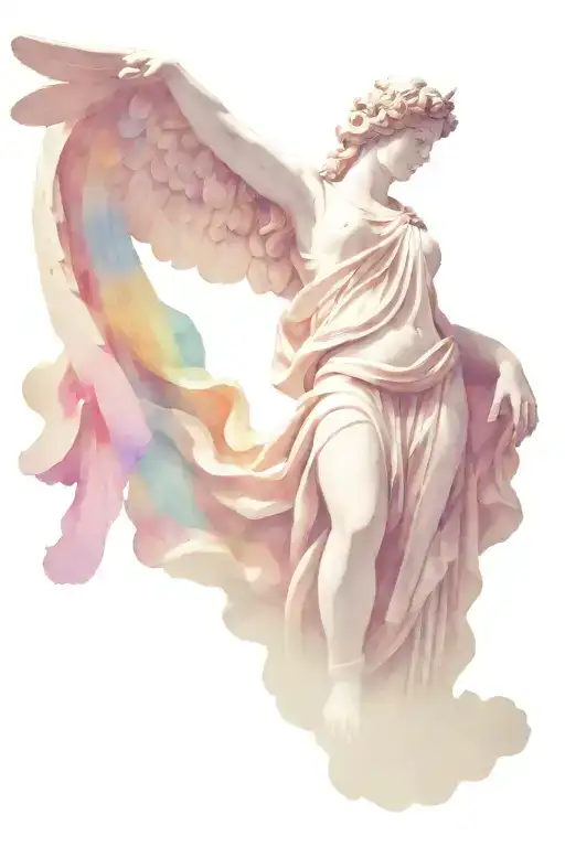 Winged Victory of Samothrace statue from the louvre tattoo design idea