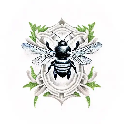 herbs, sewing scissor, pagen wheel of the year,  botanical style bee, filagree background tattoo design idea