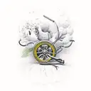 herbs sewing pagen wheel botanical style bee filagree background tattoo design idea