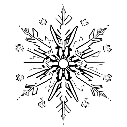 snowflake tattoo design idea