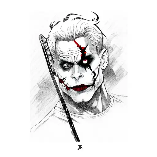 Suicide squad joker card tattoo design idea