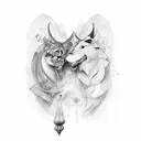 stern und herz tattoo design idea