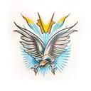 salamander eagle wing magic tattoo design idea