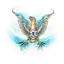 salamander eagle wing magic tattoo design idea