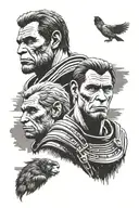 Julius Caesar and Caesar from dawn of the planet of the apes tattoo design idea