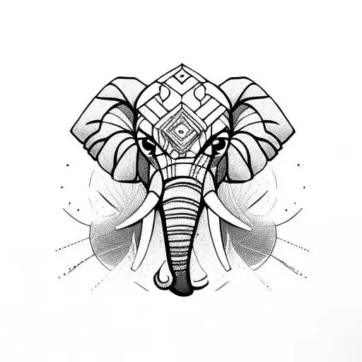 Elephant head tattoo design idea