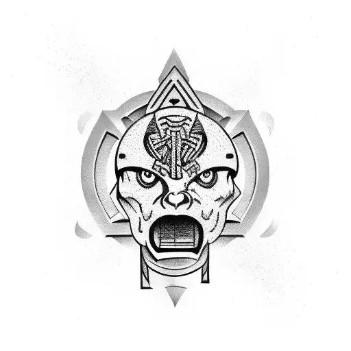 intelligence and strength tattoo design idea