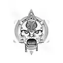 intelligence and strength tattoo design idea