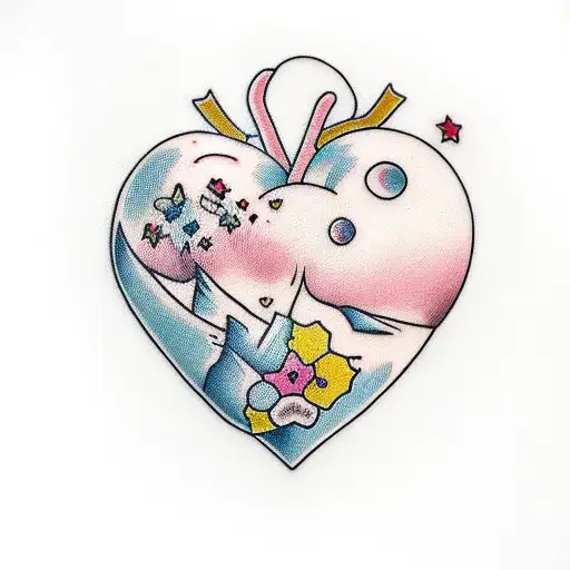  small heart and the year 2006 in it tattoo design idea