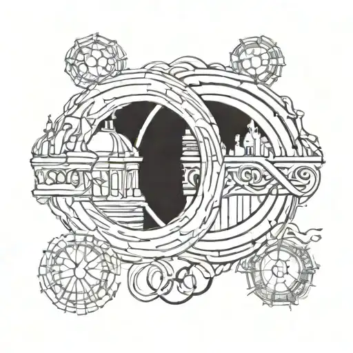 olympic games rings paris 2024 tattoo design idea