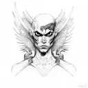 half demon half angel special forces soldier tattoo design idea