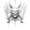 half demon half angel special forces soldier tattoo design idea