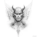 half demon half angel special forces soldier tattoo design idea