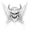 half demon half angel special forces soldier tattoo design idea