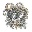 aries and virgo tattoo design idea