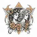 aries and virgo tattoo design idea