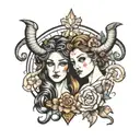 aries and virgo tattoo design idea