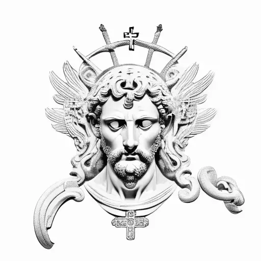 Greek mythology, Roman Catholic tattoo design idea