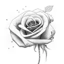 red roses with snake tattoo design idea