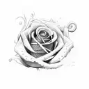red roses with snake tattoo design idea