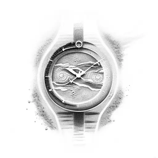 sand watch tattoo design idea