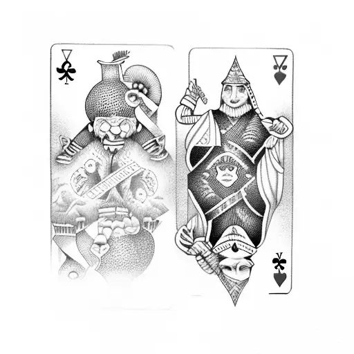 7 and 2 offsuit playing cards tattoo design idea