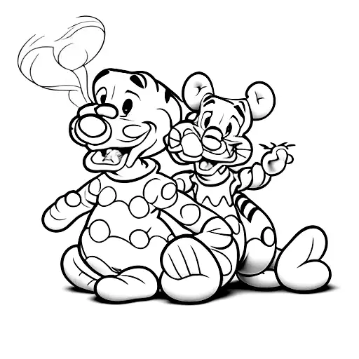 goofy and Tigger love  tattoo design idea