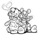 goofy and Tigger love  tattoo design idea