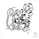 goofy and Tigger love  tattoo design idea