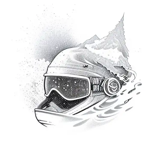 Combine the thrill of snowboarding with the serenity of rivers in a unique design tattoo design idea