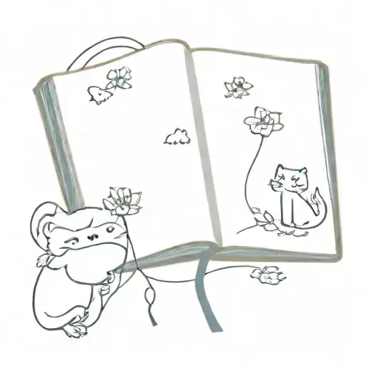 cute diary book open matching for lesbians tattoo design idea