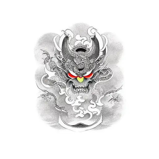 the battle of good and evil and the power of time tattoo design idea